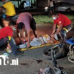 Motociclista y su acompañante resultan lesionados en accidente en ENABAS Foto: Violento choque en ENABAS deja dos motociclistas gravemente lesionados/TN8