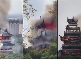 Foto: se consume milenario pabellón taoísta Wenchang /Cortesía
