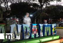Foto: Visitantes disfrutan la nueva zona selfi en Nandaime/TN8