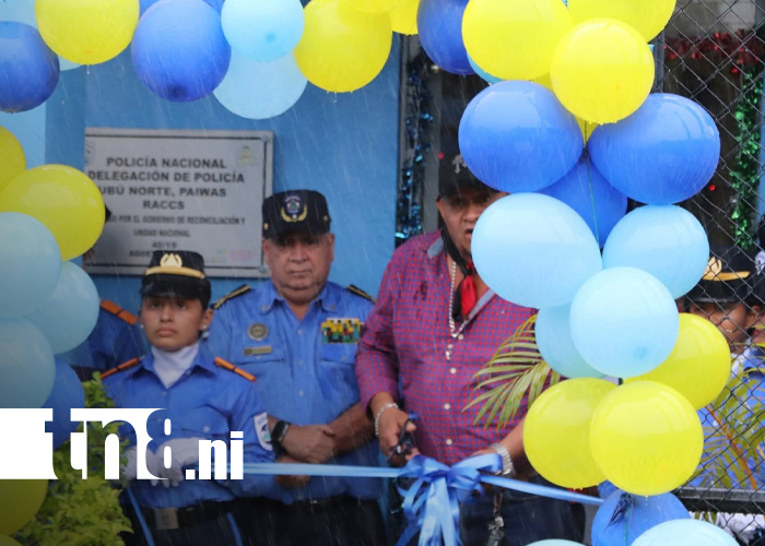 Foto: Productores celebran mejoras en la Unidad Policial de Ubú Norte, Bocana de Paiwas/TN8