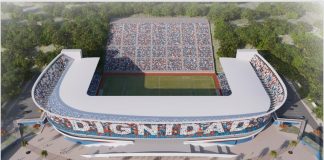 Foto: Modelo del nuevo Estadio Nacional de Fútbol "Dignidad"