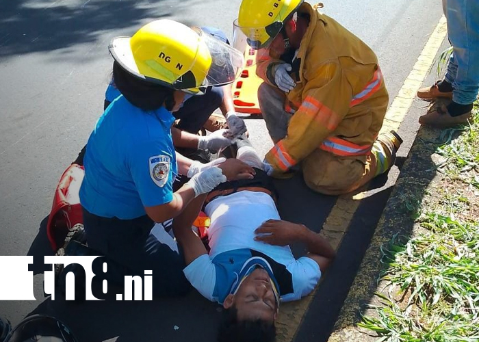 Foto: Atención inmediata salva la vida de motociclista accidentado en Masaya/ TN8