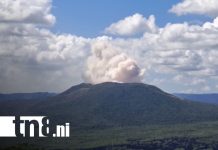 Explosión en cráter Santiago alerta a pobladores de Masaya y alrededores Foto: Explosión en cráter Santiago alerta a pobladores de Masaya y alrededores/TN8