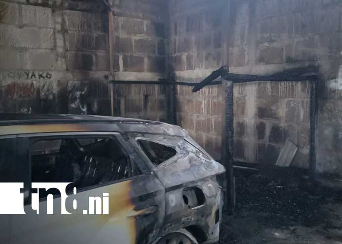 Foto: Incendio en autolavado de Jinotega / TN8