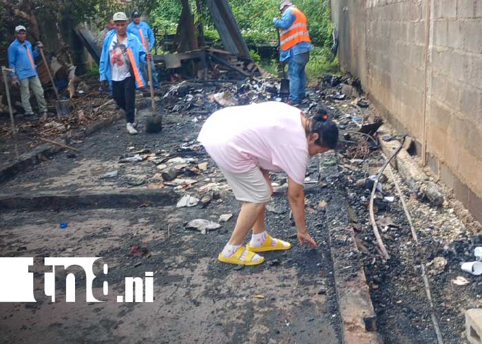Foto: El día después del incendio en el barrio Ducualí, Managua / TN8