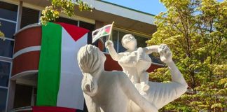 Foto: Homenaje al pueblo de Palestina desde la Universidad Nacional Politécnica (UNP) / TN8