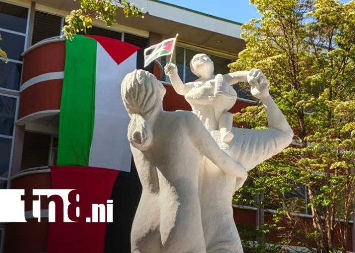 Foto: Homenaje al pueblo de Palestina desde la Universidad Nacional Politécnica (UNP) / TN8