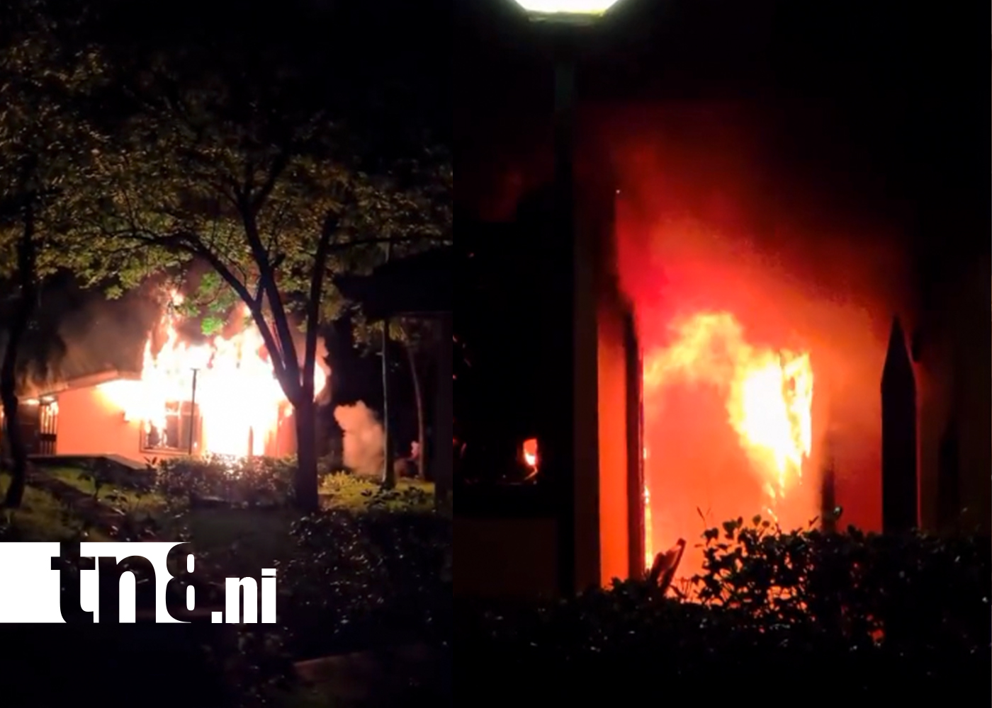 Foto: Hotel en San Rafael del Sur envuelto en llamas /TN8