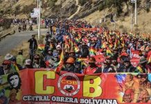 Campesinos y obreros de Bolivia protestan por alza de servicios básicos Foto: Protestas en Bolivia /cortesía
