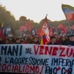 Miles en Roma marchan contra la agresión de EE.UU. a Venezuela Foto: Roma respalda a Venezuela /cortesía