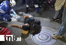 Foto: Motociclista resulta herido tras chocar contra taxi en el Cementerio Oriental, Managua/TN8