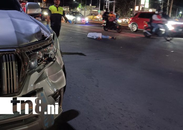 Foto: Tragedia en Carretera a Masaya: anciano muere arrollado por camioneta/TN8