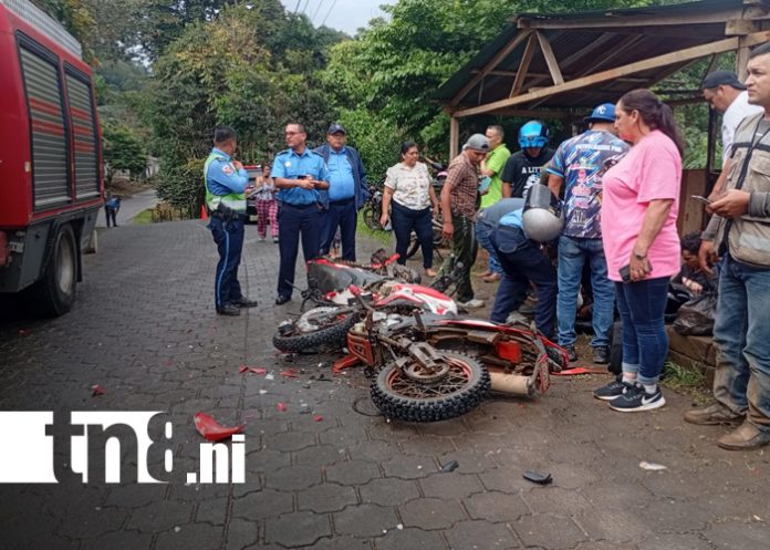 Foto: Choque frontal entre dos motorizados deja dos lesionados en Rancho Grande, Matagalpa /TN8