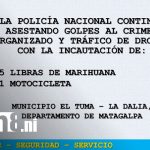 Foto: Policía refuerza lucha antidrogas con nueva captura en Matagalpa/TN8