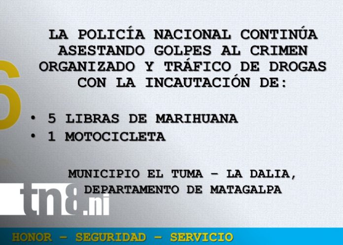 Foto: Policía refuerza lucha antidrogas con nueva captura en Matagalpa/TN8