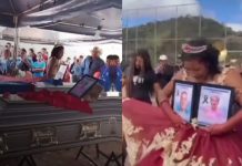 Quinceañera baila el vals en el velorio de sus padres (VIDEO) Foto: Quinceañera despide a sus padres /cortesía