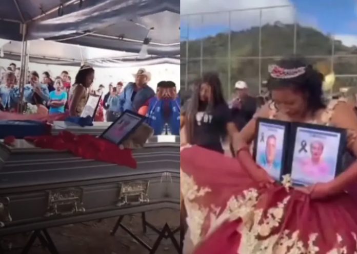 Foto: Quinceañera despide a sus padres /cortesía