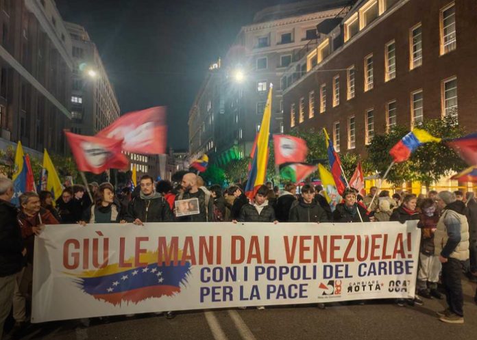 Foto: Protestas en Italia respaldan a Venezuela /cortesía