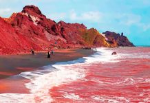 El mar se vuelve rojo en Irán: la Playa Roja de Ormuz sorprende al mundo Foto: El impactante fenómeno de la Playa Roja en Irán /Cortesía