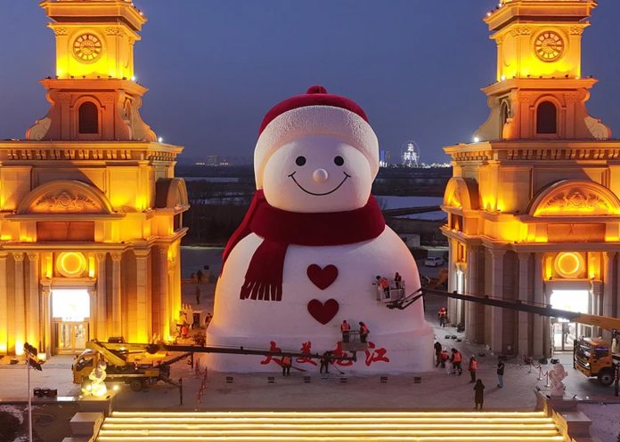 Foto: La escultura de nieve que se volvió viral en China /Cortesía