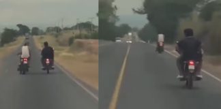 Foto: Irresponsables hacen maniobras peligrosas en Malpaisillo /TN8