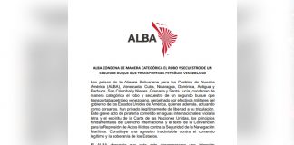 Foto: Países del ALBA condenan secuestro de buque petrolero venezolano por EE. UU./Cortesía