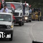 Arriban a Matiguás dos camiones, un volquete y una cisterna provenientes de Belarús. Foto: Matiguás recibe unidades de Camiones para modernizar caminos/TN8