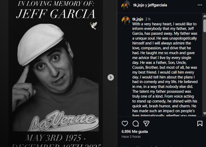 Foto: Adiós a Jeffrey García, voz de Sheen Estevez /cortesía 