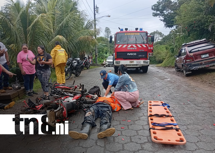 Foto: Choque frontal entre dos motorizados deja dos lesionados en Rancho Grande, Matagalpa /TN8