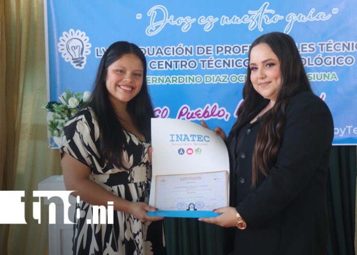 Foto: INATEC celebra la 55.ª graduación de técnicos en Siuna con inclusión social/TN8