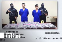 Policía Nacional detiene a dos sujetos con marihuana en el departamento de Matagalpa Foto: Policía Nacional captura a dos sujetos con 18 libras de marihuana en Matagalpa/TN8