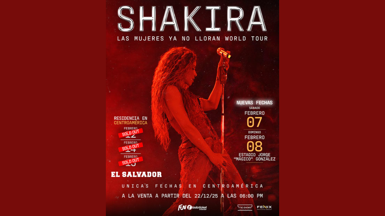 Foto: La residencia de Shakira en San Salvador crece a cinco conciertos/Cortesía