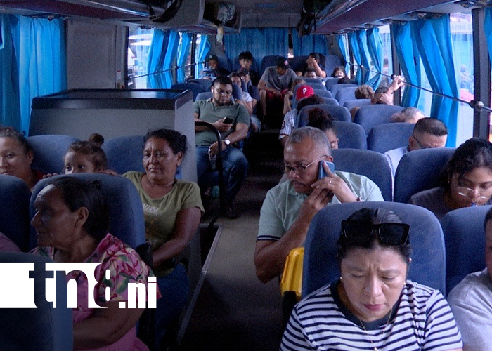 Foto: Terminales de buses de Managua se llenan de familias/ TN8