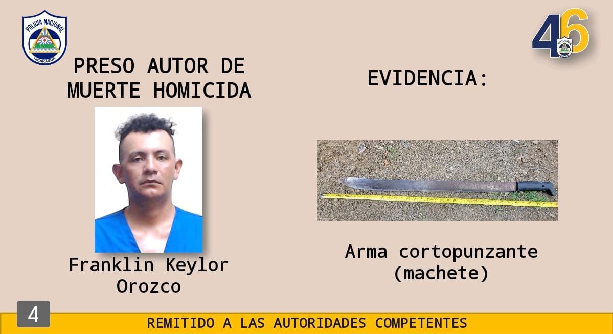 Foto: Captura por homicidio en Rivas 