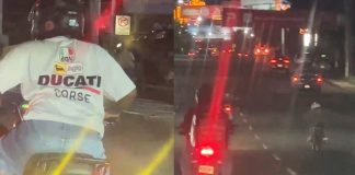 Foto: Motorizados son captados haciendo sus brutalidades /TN8