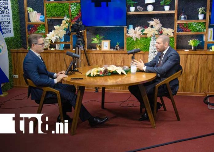Foto: Laureano Ortega Murillo, asesor presidencial, en Estudio TN8 sobre el tema de relaciones Nicaragua y China