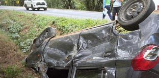 Foto: Accidente con vuelco de vehículo en Juigalpa / TN8