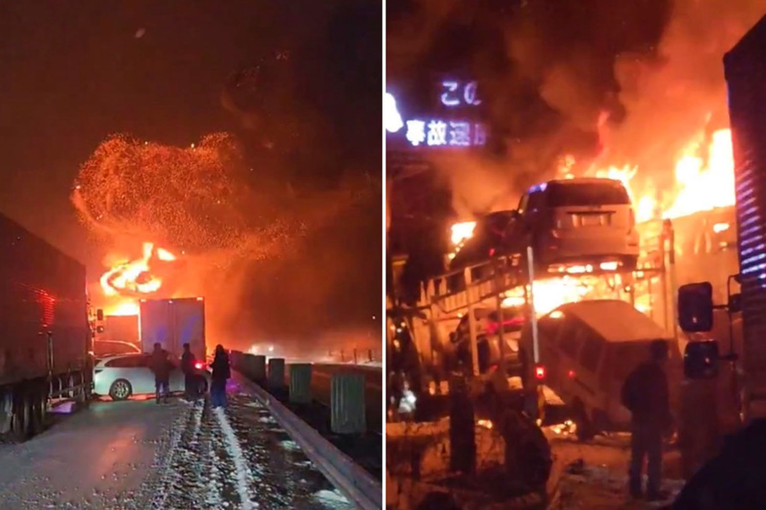 Foto: Autopista en Japón colapsa tras fuerte choque múltiple/ Cortesía 