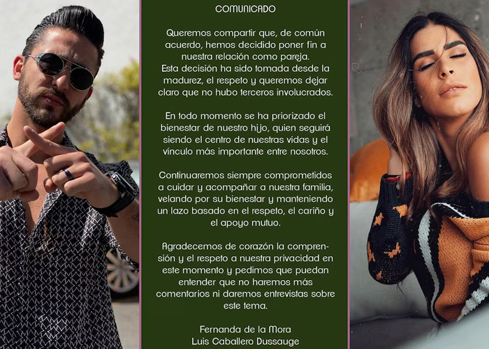 Foto: Luis ‘Potro’ Caballero y Fernanda Mora confirman separación /Cortesía
