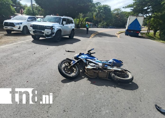 Foto: Accidente en Chontales deja a motociclista con diversas lesiones /TN8