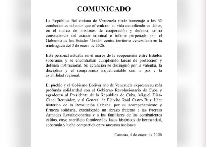 Foto: 32 cubanos sacrificaron su vida defendiendo la paz y la soberanía en Venezuela/Cortesía