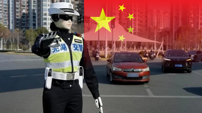 Foto: China pone robots policías a dirigir el tránsito en sus ciudades/TN8
