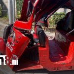 Caponera pierde frenos y se estrella contra poste en la carretera vieja a León Foto:Falla mecánica habría provocado el accidente en la carretera vieja a León/Cortesía