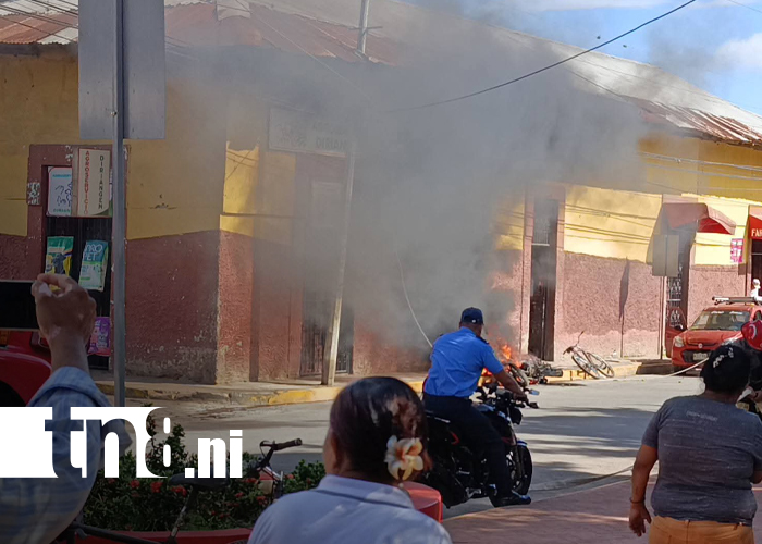 Foto: Alarma en Diriomo: cable de alta tensión provoca incendio de motocicleta / TN8