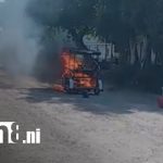 Foto: Mototaxi se incendia en pleno recorrido en El Viejo, Chinandega/TN8