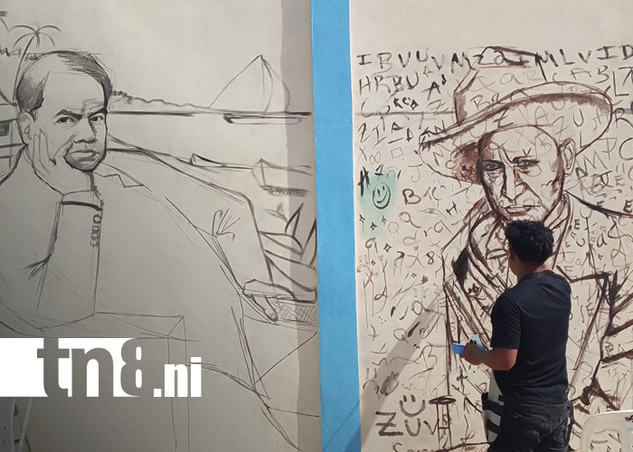 Foto: Arte y revolución: murales conmemoran a Sandino y Rubén Darío en Bilwi/TN8