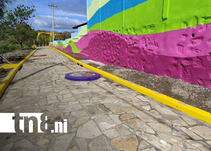 Foto: Tipitapa inaugura calle empedrada con murales en mosaico que fortalecen el turismo/TN8