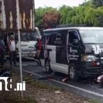 Microbús y motocicleta colisionan en carretera de Ticuantepe Foto: Accidente en Ticuantepe deja dos personas lesionadas /TN8