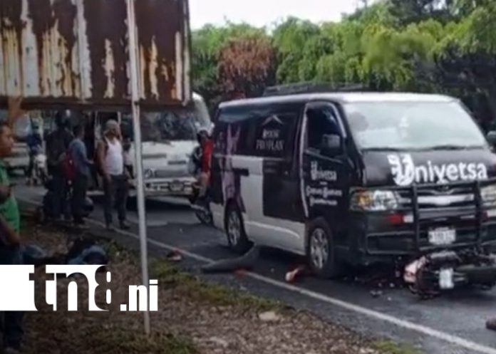 Foto: Accidente en Ticuantepe deja dos personas lesionadas /TN8 Foto: Accidente en Ticuantepe deja dos personas lesionadas /TN8