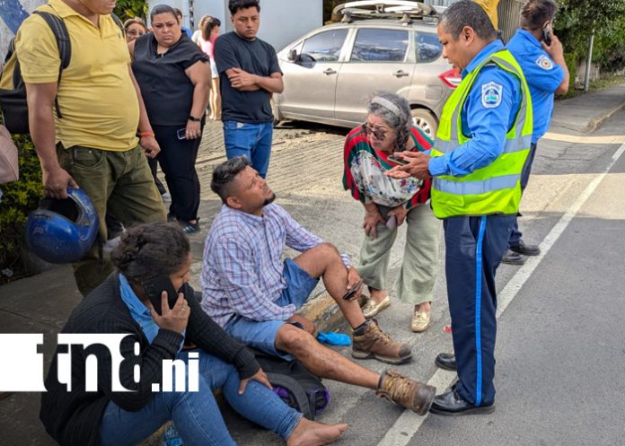 Foto: Giro indebido provoca accidente y deja dos lesionados en la carretera Sur, Managua/TN8
